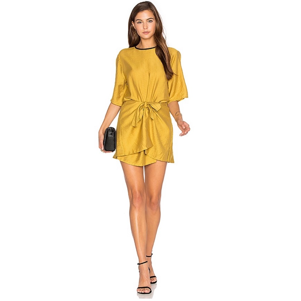 PFEIFFER Abel Wrap Mini Dress in Medal